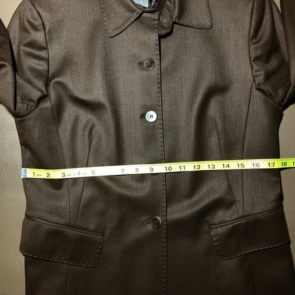 Lafayette 148 Blazer Sz 6 Wool Blend Brown Pockets Lined Jacket Stretch USA Made - Picture 10 of 14